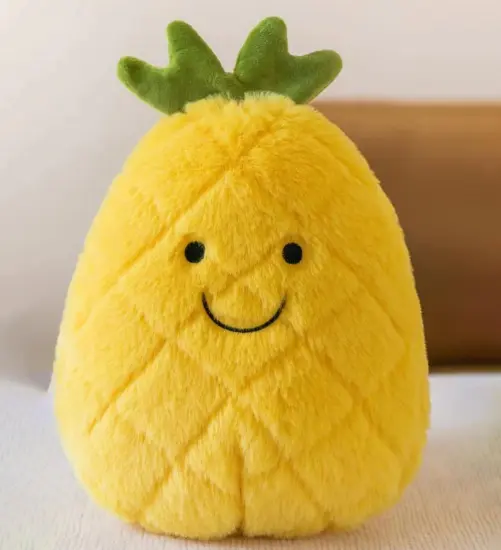 Yellow pineapple plush throw pillow toy