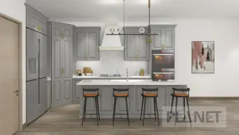 MDF/ Plywood/Particle board modern grey kitchen cabinet