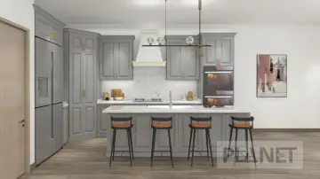 MDF/ Plywood/Particle board modern grey kitchen cabinet
