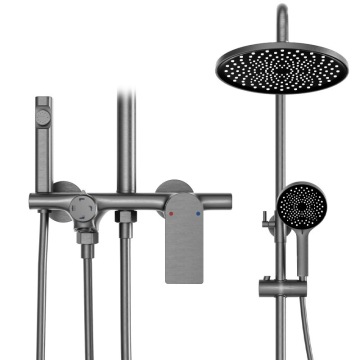 Copper Gun Gray Shower Head Set for Household Bathroom Bath Spray