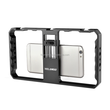 Aluminium Alloy Video Phone Cage Rig with Silicone Clip for Smartphones