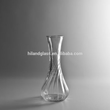 Wholesale high quality swirled ridge vase glass for home decoration
