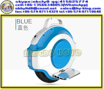 Blue-white one wheel electric scooter , 350w 1 wheel self balancing scooter , electric air wheel with bluebooth