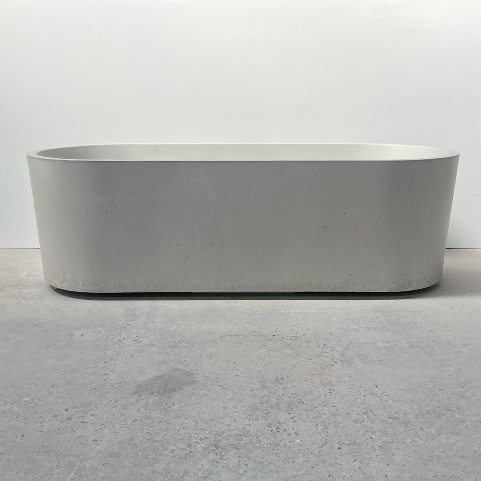 Modern Matte Oval Concrete Bathtub