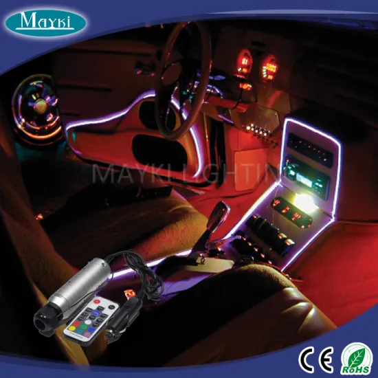Star ceiling kit for car with side emitting fibre optic cable and mini light source