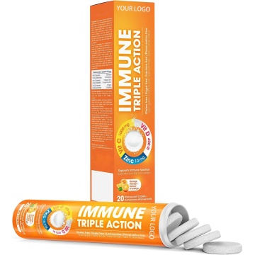 Sugar Free Dietary Supplement Effervescent Tablets Immune Triple Action Vitamin C Immune Support Effervescent Tablets