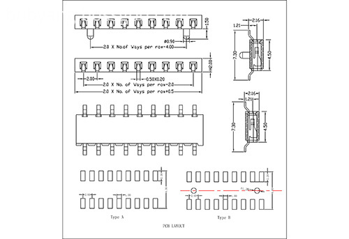 2.0 mm Female Header Single Row SMT Type Side Enter H2.0 FHDM05-XXSXXXX