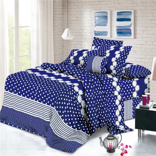 Striped Floral Printed Polyester Home Textiles Bed Sheets