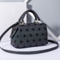 Geometric luminous purses and handbags for women holographic reflective crossbody bag shoulder bag