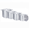 Aluminum steamer stock pot set with steamer rack