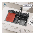 Smart Modern Kitchen Sink: Digital Waterfall Faucet & Multifunctionality