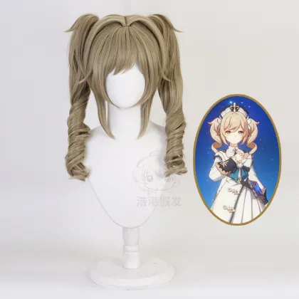 Ainizi 50cm Double Ponytail Barbara Genshin Impact Cosplay Wig