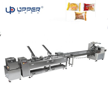 Automatic Cookie Press Sandwich Biscuit Making Machine with Flow Packing System