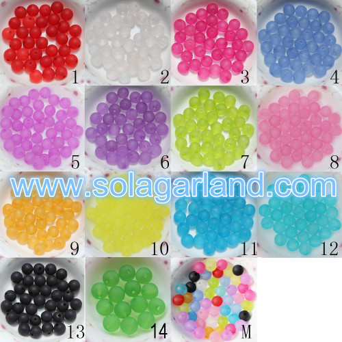 Perles d&#39;entretoise en acrylique de 6-20MM perles rondes givrées de grosse boule