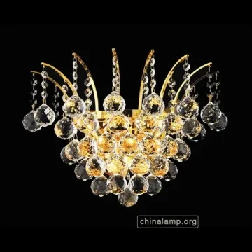 Indoor Crystal Wall Lighting in Golden