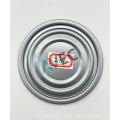 Beverage, fish, food tin can bottom lids