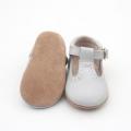 Sapatos Mary Jane para bebês de couro macio