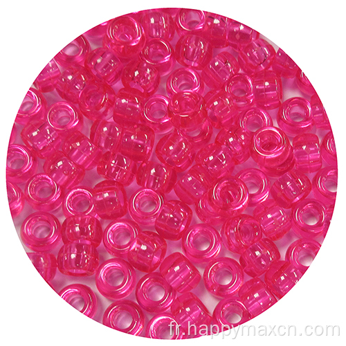 Perles de poney à gros trous en plastique multicolore 6x9 mm Classic