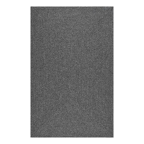 Black rectangular braided large outdoor rugs for patio