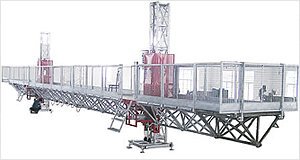Working Height 100 M 1700 Kg Double Mast Climbing Work Platform