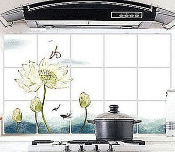 2015 China lotus design kitchen cabinets sticker
