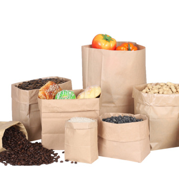 customised paper bag brown shopping packaging flat handle kraft paper bag for clothing shoes grocery