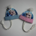 Frozen Sublimation Print Fleece Hat With Braid