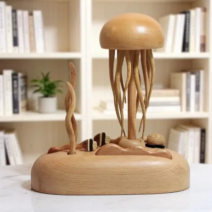 Wooden Jellyfish Mechanical Music Box