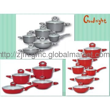 Foged Aluminum ceramic cookware set