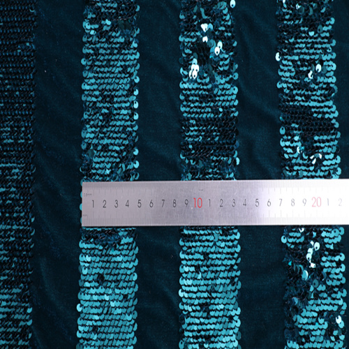 New Stripe 3mm Sequin Velvet Embroidery Fabric