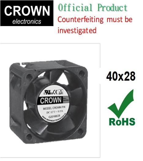 Crown Supply 12V 24V 4028 Ventilador de enfriamiento sin escobillas DC para talleres de reparación de maquinaria