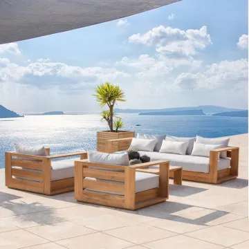 Teak Garden Sofa: Luxury Modern Wooden Patio Outdoor Furniture