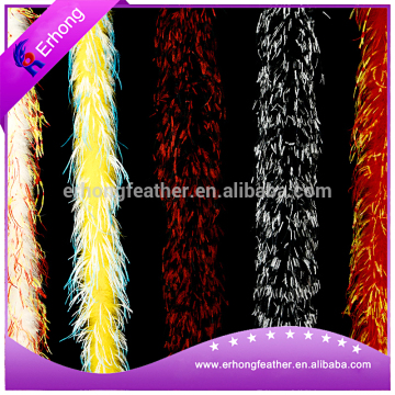 Ostrich feather soft boa with golden silver lurex