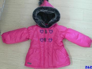 baby padding jacket with fur hood