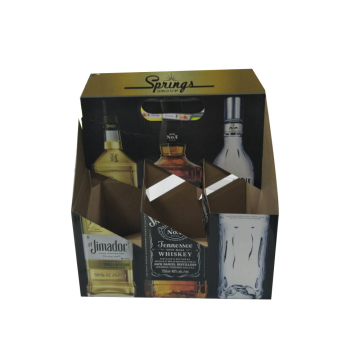 Tryckt handtagspapper 6 Pack ölbärare