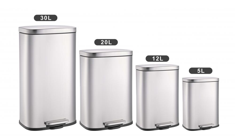 Popular New Square Satin Kitchen Waste Bin