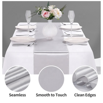 High-Quality Silver Glitter Polyester Table Runners for Christmas