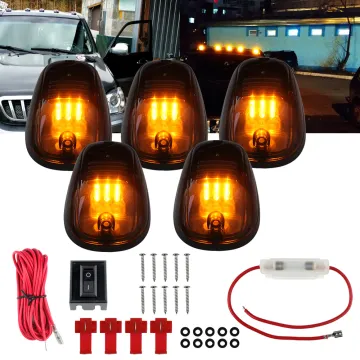 5pcs 9-LED Car Cab Roof Marker Lights - Black Smoked Lens SUV Truck DC 12V