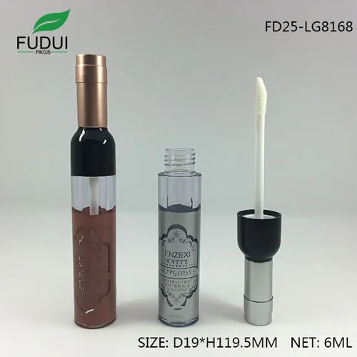 Unique wine bottle shape empty lipgloss tube