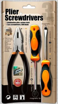 Hardware Chrome Plated Pliers & Screwdrivers Power Tool PVC Handle Hand Tools Set