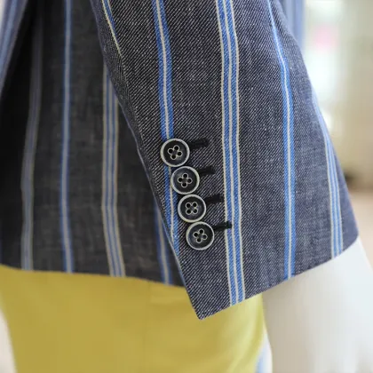 Italian Cotton Grey Blue Blazer for Men