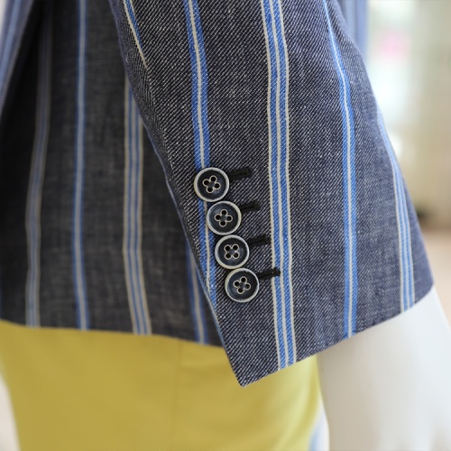 Italian Cotton Grey Blue Blazer for Men