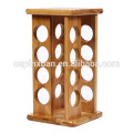 novedad promocional estante de especias de bambú de 16 hoyos
