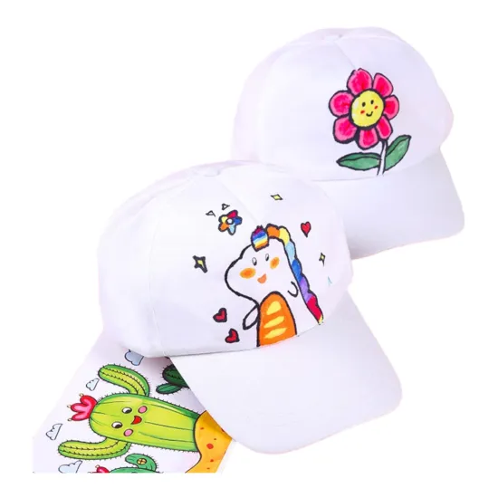 DIY Spring Hat Painting for Kids: White Canvas Hat Art Project