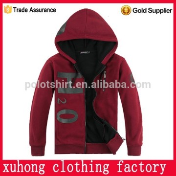 zipper custom printing cardigan women fleece hoody with rib sleeve