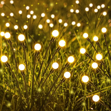 6 LED Solar-Powered Firefly Lights - Outdoor Waterproof Garden Decor