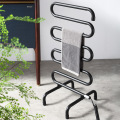 Multi-bend non-wrinkle towel heating rack