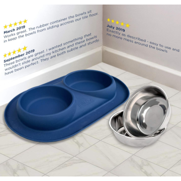 Double Stainless Steel Dog Bowls