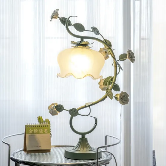 Romantic Pink Ceramic Rose Table Lamp: Ideal for Living Rooms, Bedrooms, Weddings, and Decorative Needs