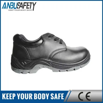 Plastic toe cap genuine leather safety shoes with great price